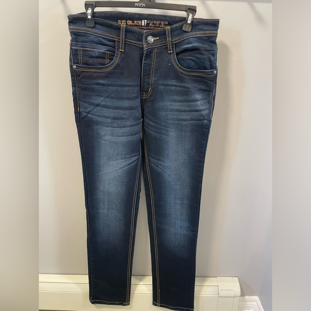 COBB Italy Narrow Fit Dark Wash Premium Denim Jeans Mens